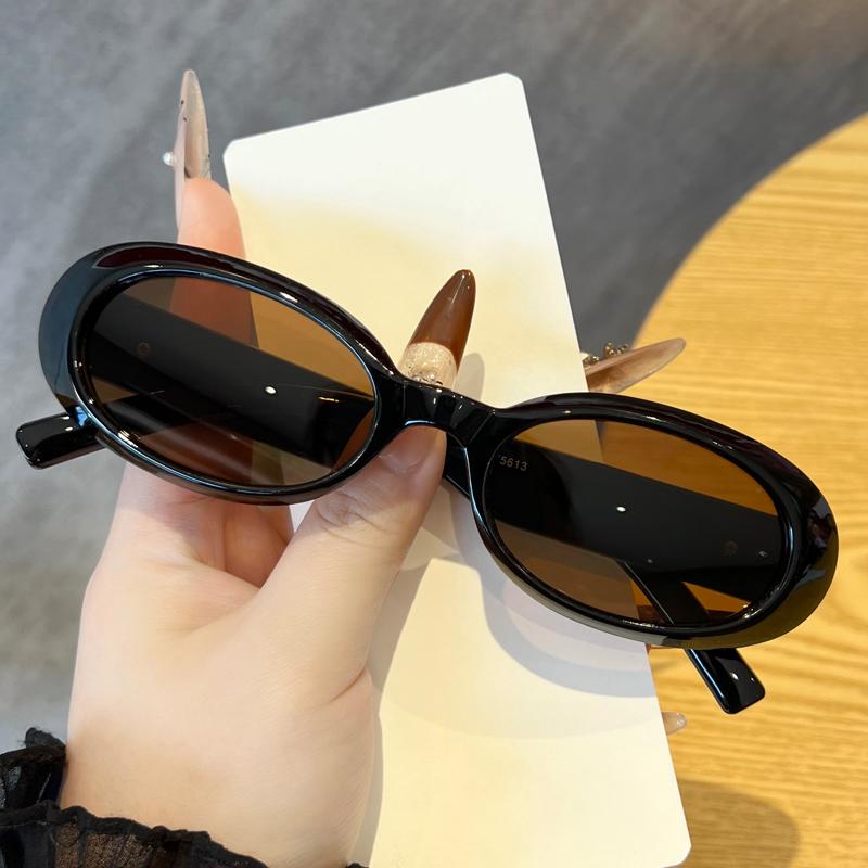 5pcs Retro Oval Sunglasses UV400 Protection Outdoor Riding Cycling Shades for Women Men Punk Style