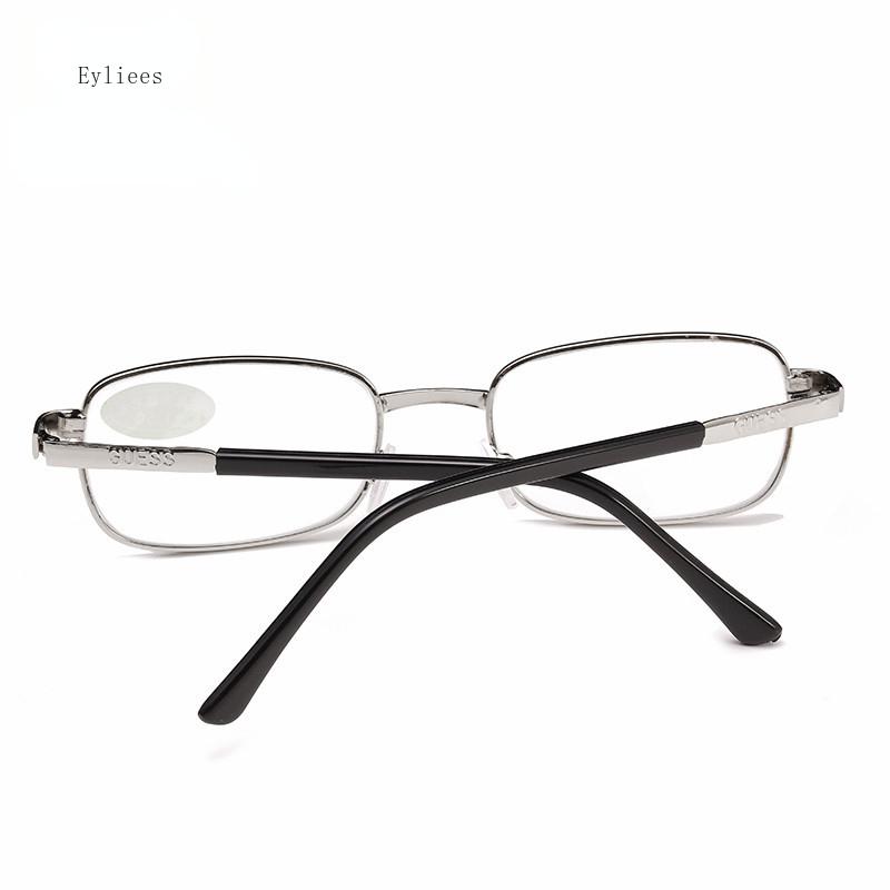 Metal Framesd Real Glass Lens Reading Spectacles Male Female Square Full Frames Optical Grade Spectacles Scratch Resistant Diopter Spectacles culos