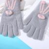 Gloves Women's Winter Knitting Cute Rabbit Cartoon Thickened Warm Wool Student Writing Riding Cold Moisture
