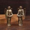 1Pcs Handmade Vintage European Angel Figurine Home Decor Statue Guardian Angel Wings Angel Ornament Metal Character Models Craft