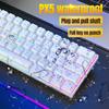 RGB Backlit 61-Key Mechanical Gaming Keyboard with Hot-swappable Red Switches and Full-key Anti-ghosting, Perfect for Office and Gaming.
