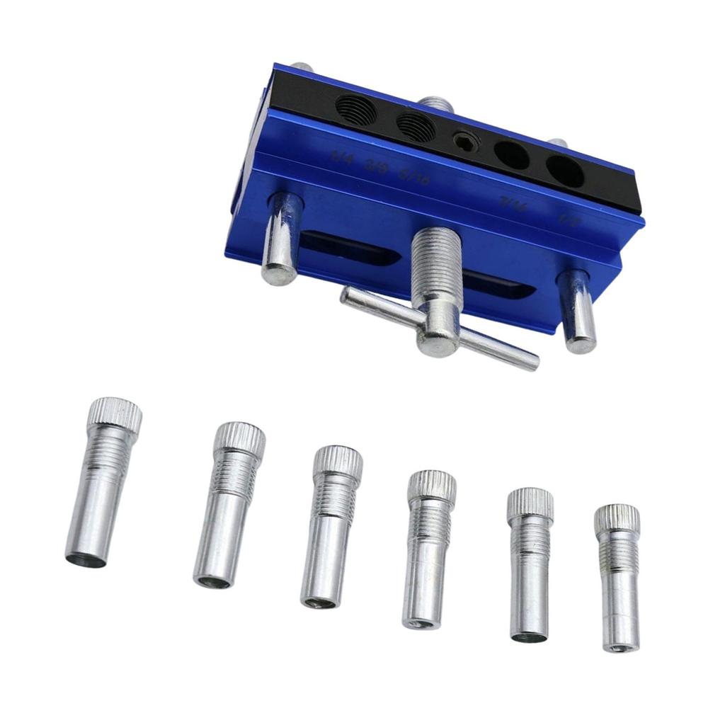 Self Centering Doweling Jig Kit Drill Jig For Straight Holes Biscuit Joiner Set With 6 Drill Guide Bushings Adjustable