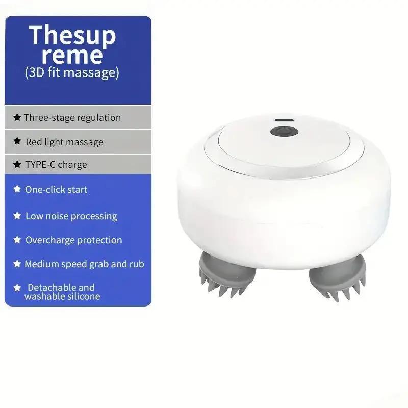 Head Massager with Adjustable Speed for Scalp Massage Red Light for Hair Care Soft Silicone for Deep Kneading of the Head