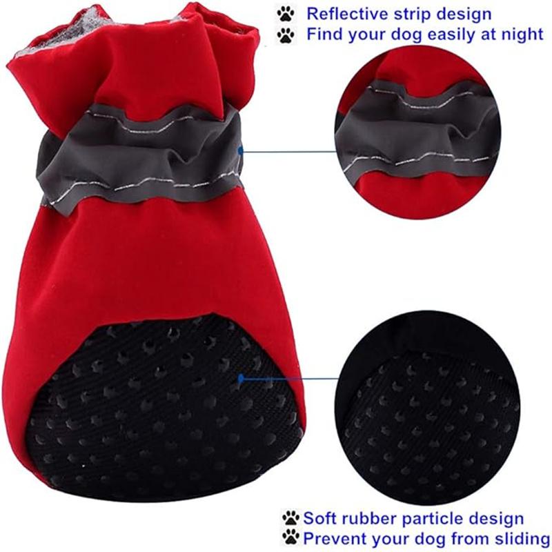 4pcs Waterproof Pet Dog Shoes Anti-slip Rain Snow Boot Thick Warm For  Small Cats Dogs Puppy Dog Socks Booties