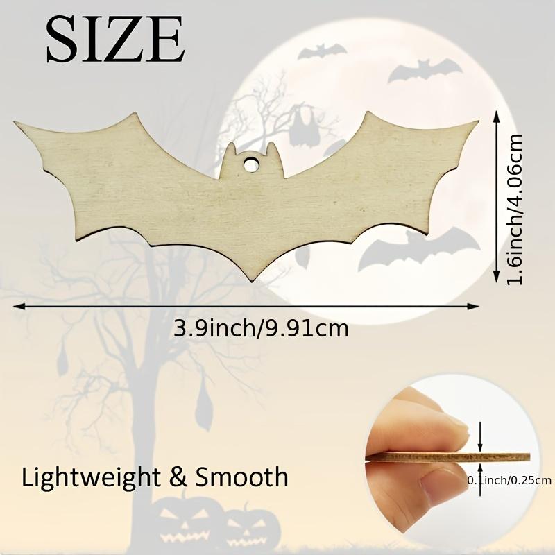 DIY Recycelte Holz Fledermausförmige Dekorationen - Leichte Unbemalte Bastelsets mit Juteaufhängern für Halloween-Partydeko