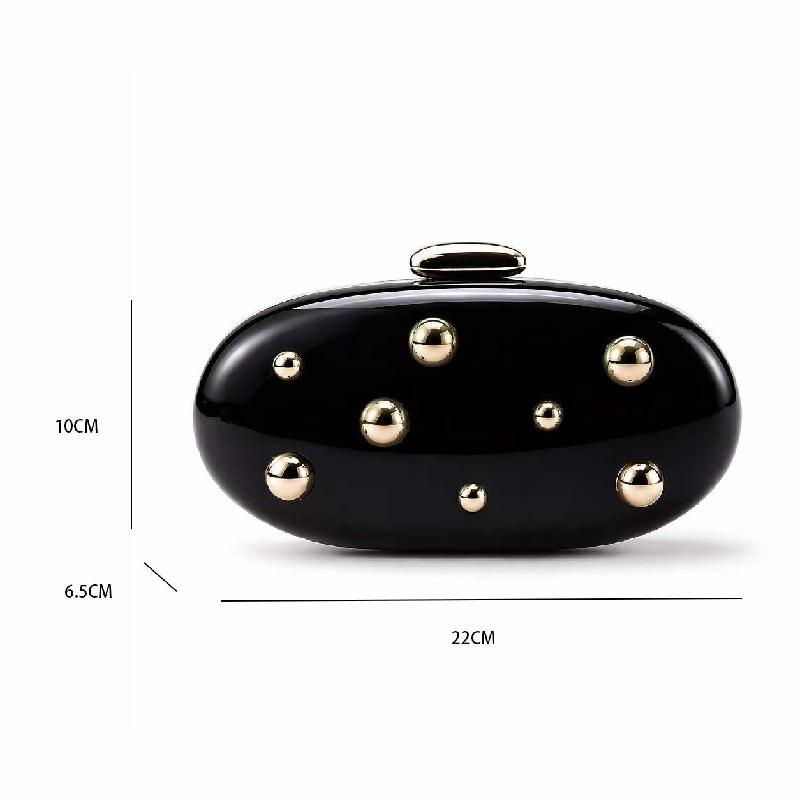Wedding Shoulder Crossbody Bag Shell Handbag New Acrylic Fashion Clutch Evening Party Luxury Guest Big Black Women's Original
