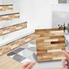 20Pcs Waterproof Wall Stickers Imitation Wood Grain Tile Floor Wall Sticker Self Adhesive Living Room Bathroom Home Decor