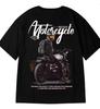 Unisex Casual TShirt Teenager Student Tee American Vintage Motorcycle Unisex Print TShirt Loose Large Size Large Top
