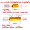 Brass Long Extension Coupling Nuts 3/8-16 UNC 3/8-24 UNF Thread Round Connecting Joint Sleeve Fastener Nuts