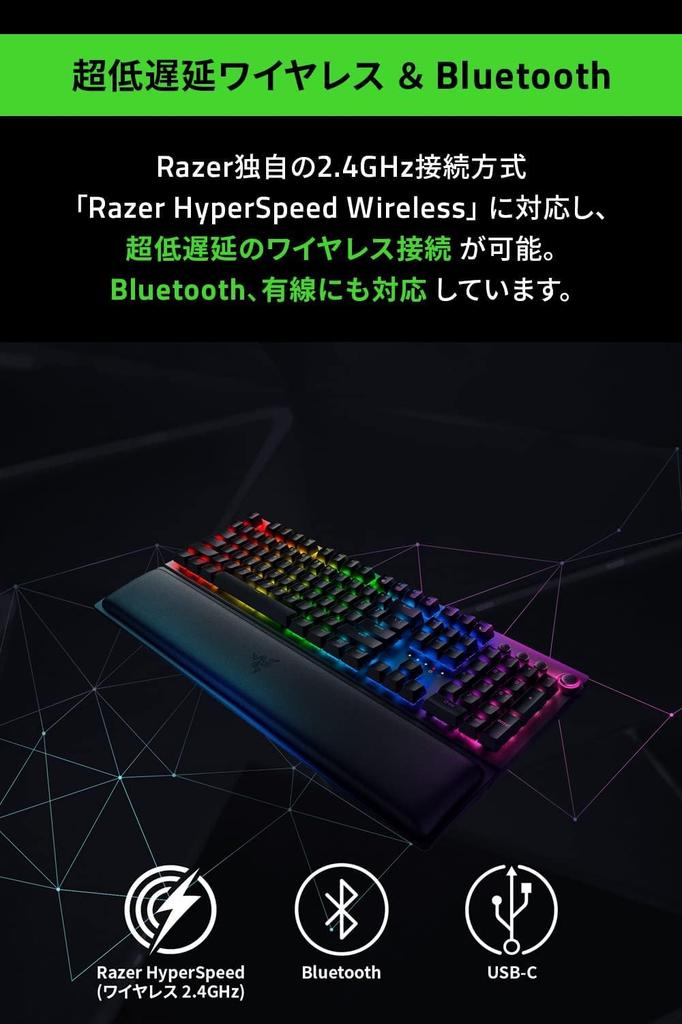 Blackwidow V3 Pro Green Switch Wireless Gaming Green Chroma English Keyboard, Mechanical, Switches, RGB, Layout, RZ03-03530100-R3M1 [Used]