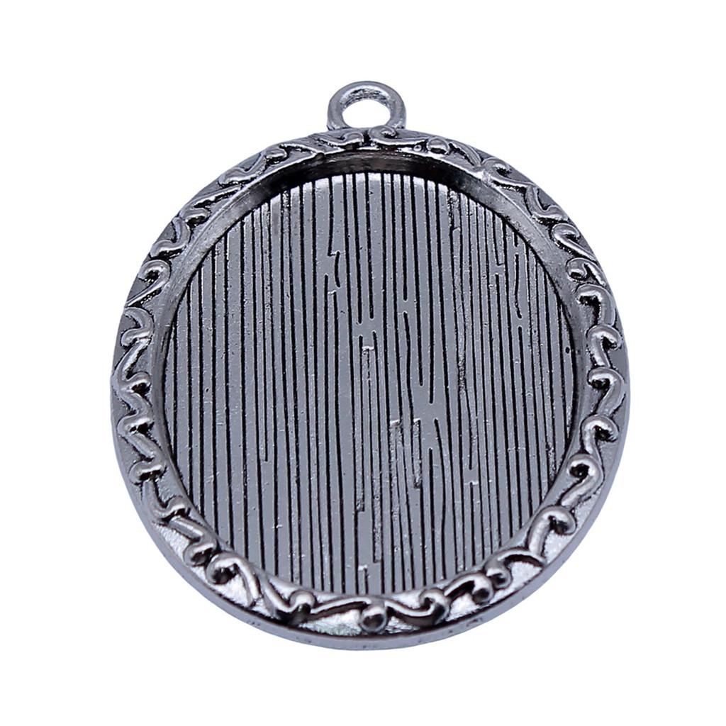 Antique Ornate Oval Bezel Pendant Base For Jewelry Making Fit 30x40mm Blank Tray