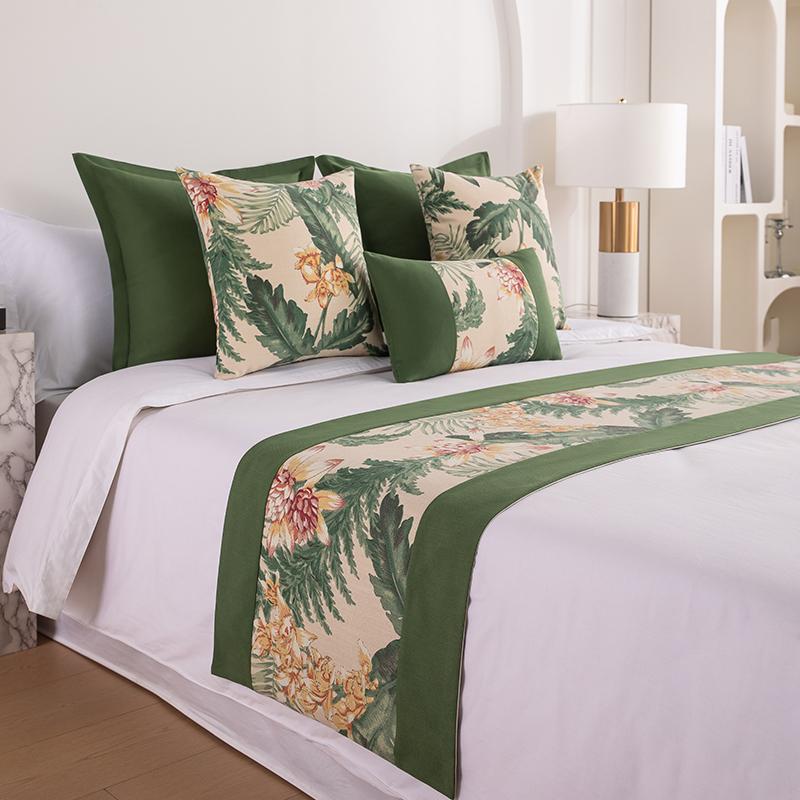

Jacquard Bed Runner Pillow Case Scarf Solid Soft Luxury Bedding Protector Slipcover Bedroom Guestroom Hotel Wedding Room Decor 30x50cm pillowcase