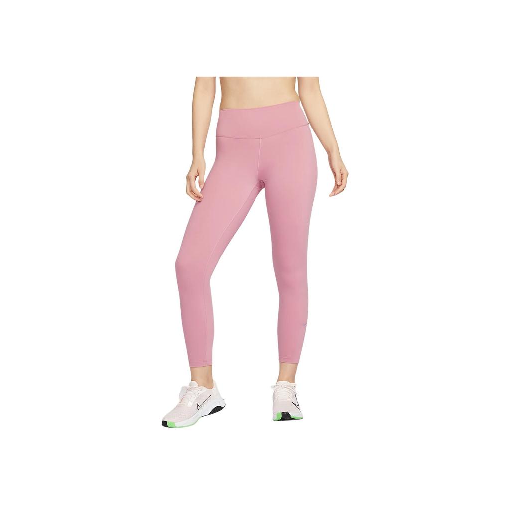Nike Dri-Fit One Breathable Quick-Dry High-Waisted Slim Fit Nine-Point Sports Pants Women Bottoms Element-Pink Black FN3233-699