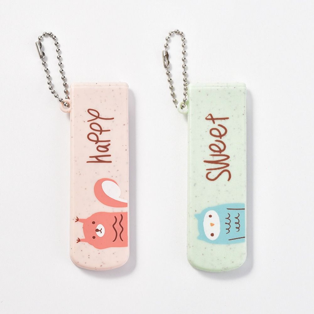 Lovely Animals Cartoon Comb Plastic Pocket Hair Brush Simple Portable Comb With Mirror Women