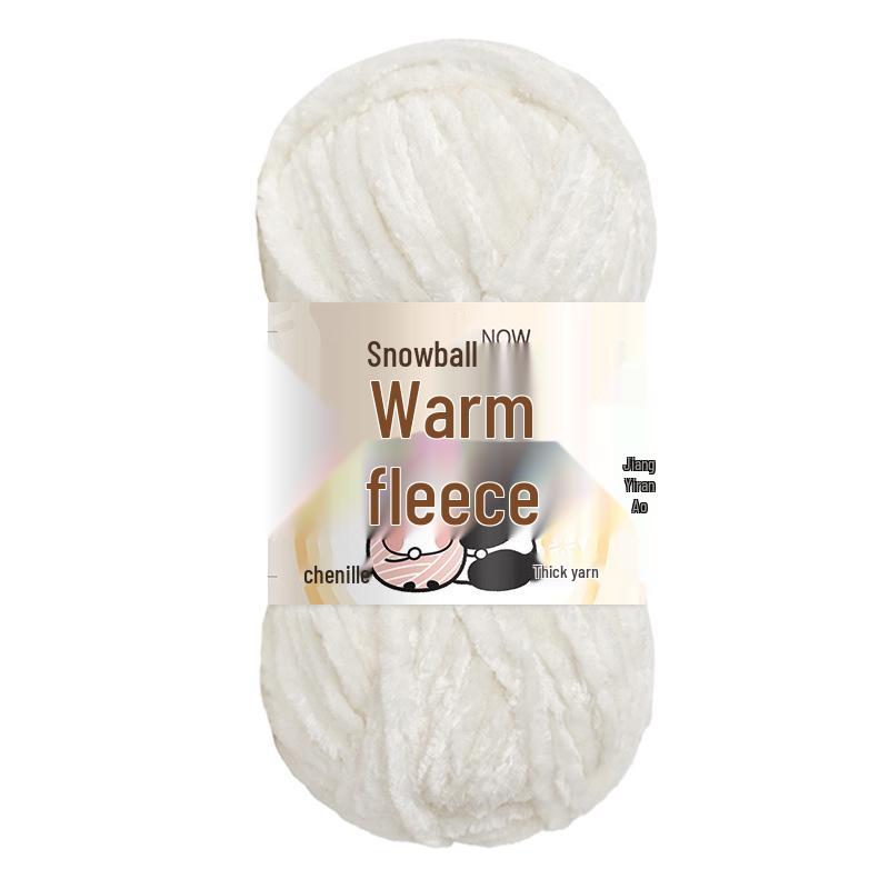 Jiate Snowball Chenille Yarn: Cozy, Thick, Fluffy Yarn for DIY Crochet, Gold Velvet Knit, Shoes, and Scarf Projects.