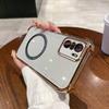 Case for Xiaomi Mi 11i,POCO F3 Clear Magnetic Casing Electroplated Lens Frame Phone Cover
