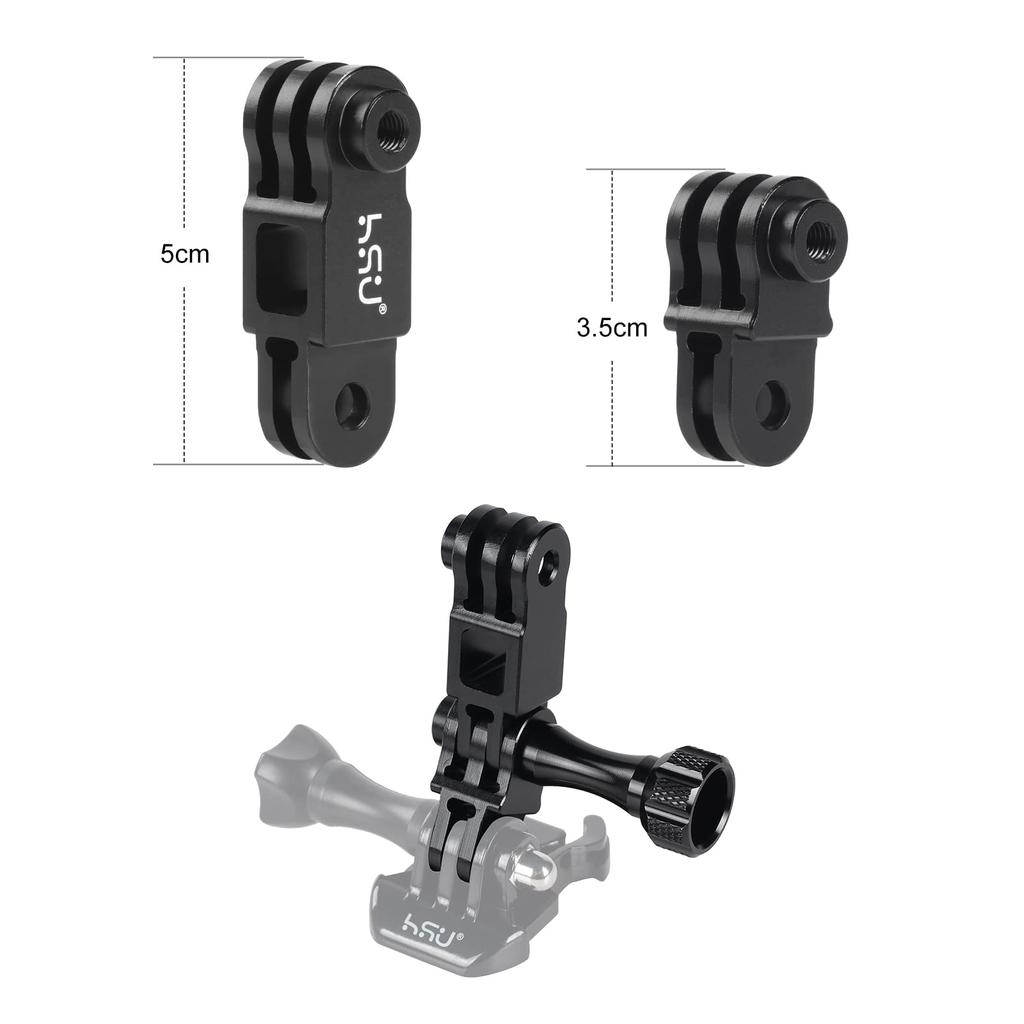 HSU Extension Arm Action Camera Accessory 360 Degree Conversion Tripod All Aluminum Compatible with GoPro Hero and Other Action Cameras Set, Adapter,