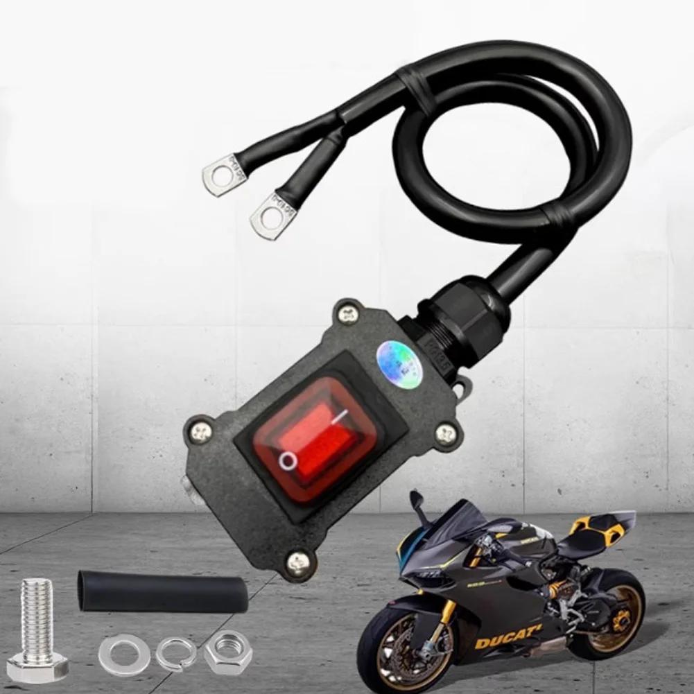 12V/24V Heavy Duty Battery Disconnect Switch Motorcycle Kill Switch 30/50/100cm Waterproof Power Cut off Switch for Vehicles