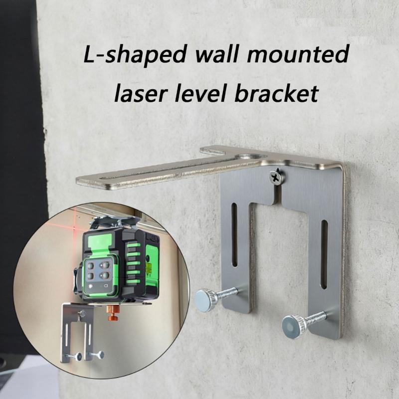 Heavy Duty L Shaped Aluminum Wall Mount Bracket for Level Tool Screw Locking Wear Resistant Design