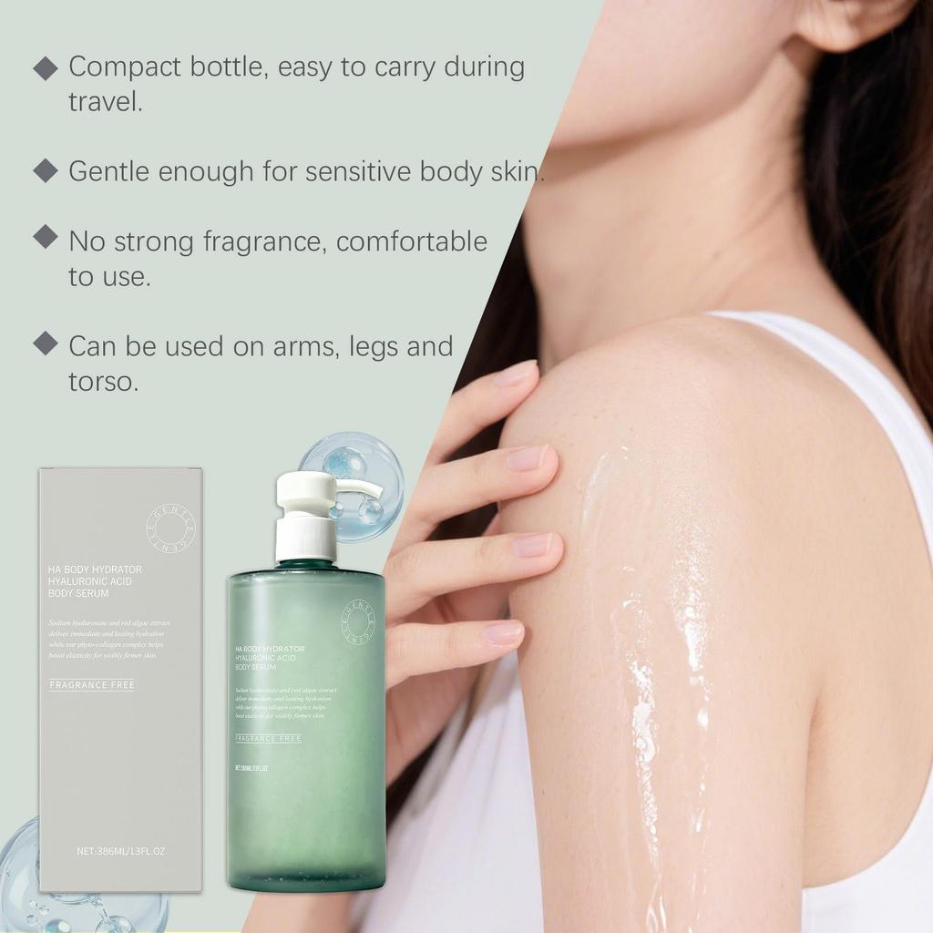 Deep Hydration Hyaluronic Acid Body Serum, Fragrance-Free Moisturizer for Sensitive Skin, Intense Moisture for Arms Legs Torso