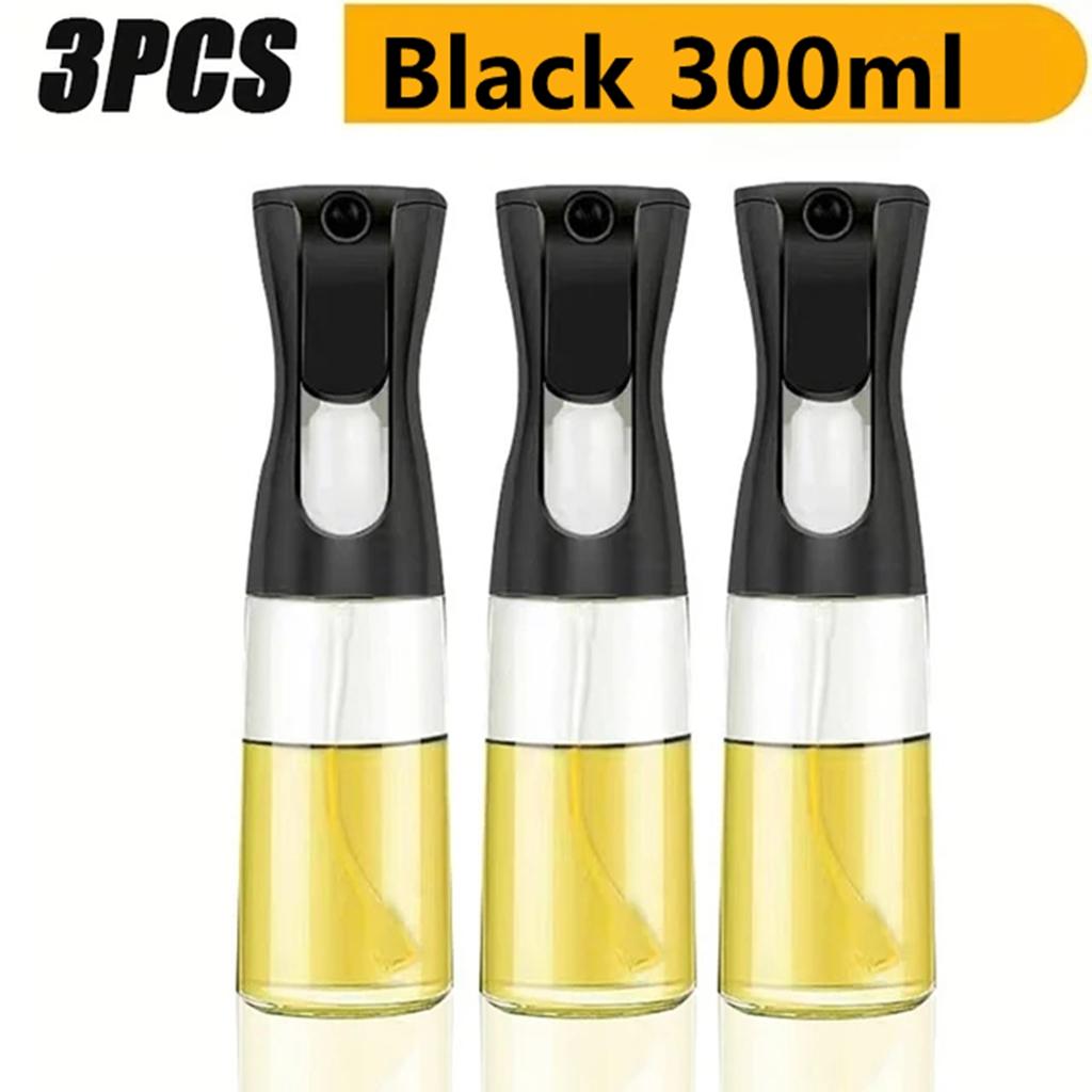 3PCS 200/300ml Oil Sprayer Bottle 1PC Kitchen Cooking Oil Dispenser Fitness Fat Loss Camping BBQ Vinegar Sauce Sprayer Bottle
