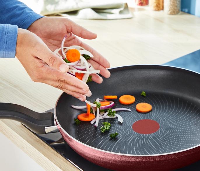 Tefal simply cook frying pan h0580602 28cm burgundy