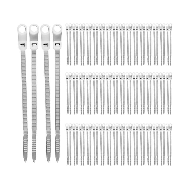 Pack Of 100 Strong Polyamide Fastening Bands With Screw Holes For Reliable Cord Management And Organization