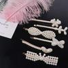 18pcs/set Side Clip Zinc Zinc Alloy Hair Clips Geometric Duckbill Clips Exquisite Pearl Hairpin Set  Lady