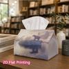 1pc, 2D Flat Printing, Tissue Box with Polar Bear Pattern On Iceberg Printed Tissue Box, Durable Decoration Storage for Kitchen, Living Room, Bedroom,