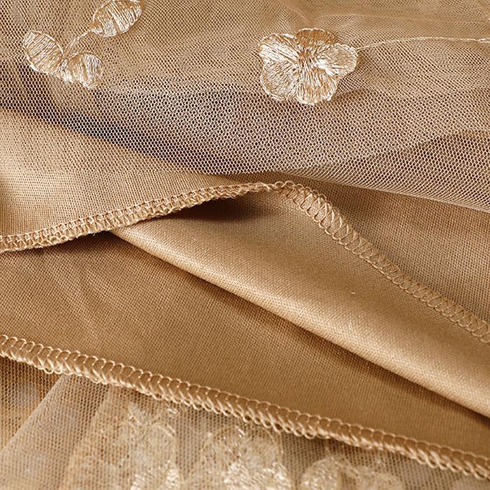 Women Spring Fall High Waist All Match Two Layer 3d Flower Mesh A Line Skirt