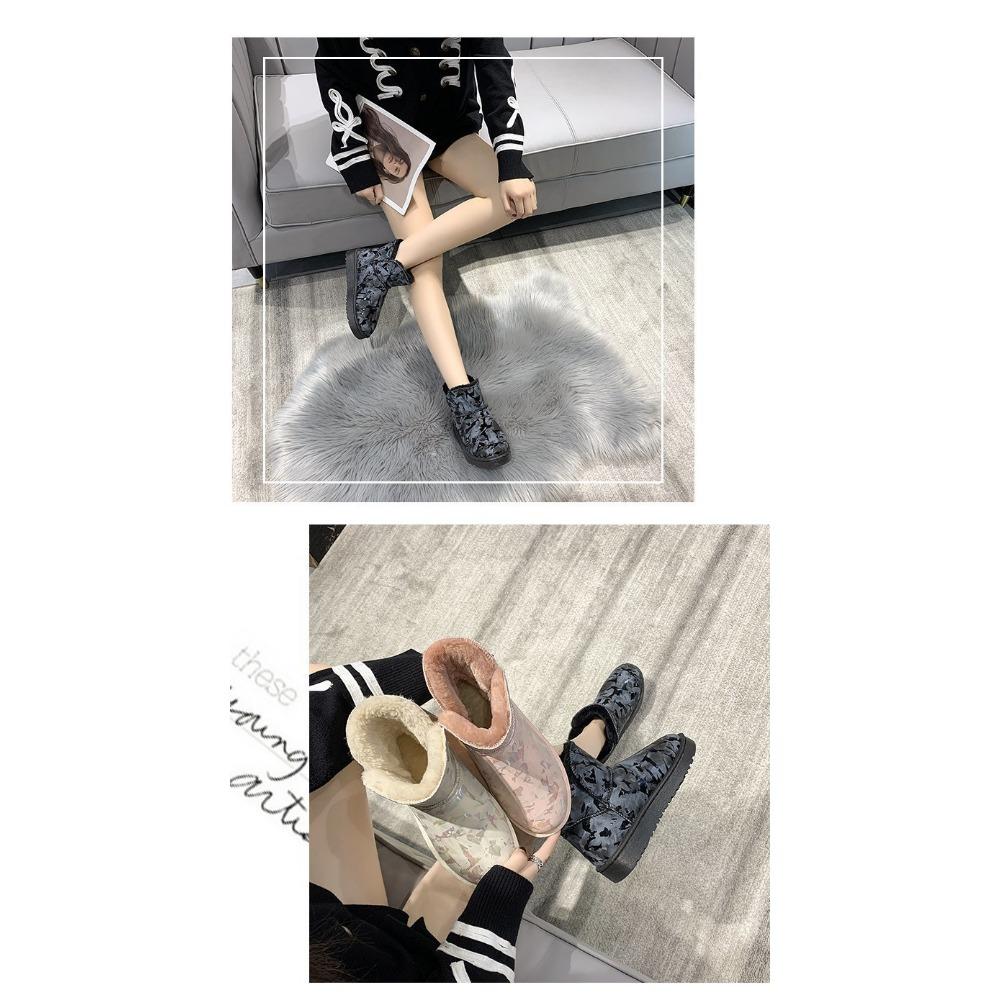 Осенне-зимняя обувь из толстого бархата и теплого хлопка для женщин 41 бежевый — фото 6