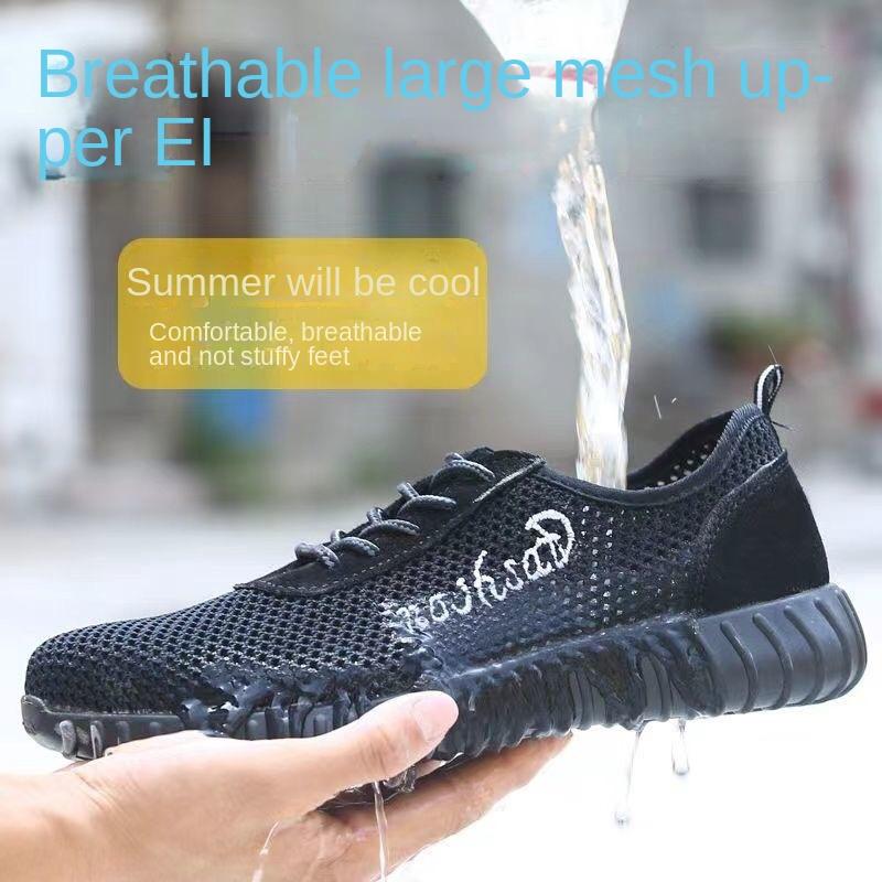 Summer Labor Insurance Shoes Steel Baotou Anti-smashing and Puncture-proof Lightweight Safety Protective Shoes