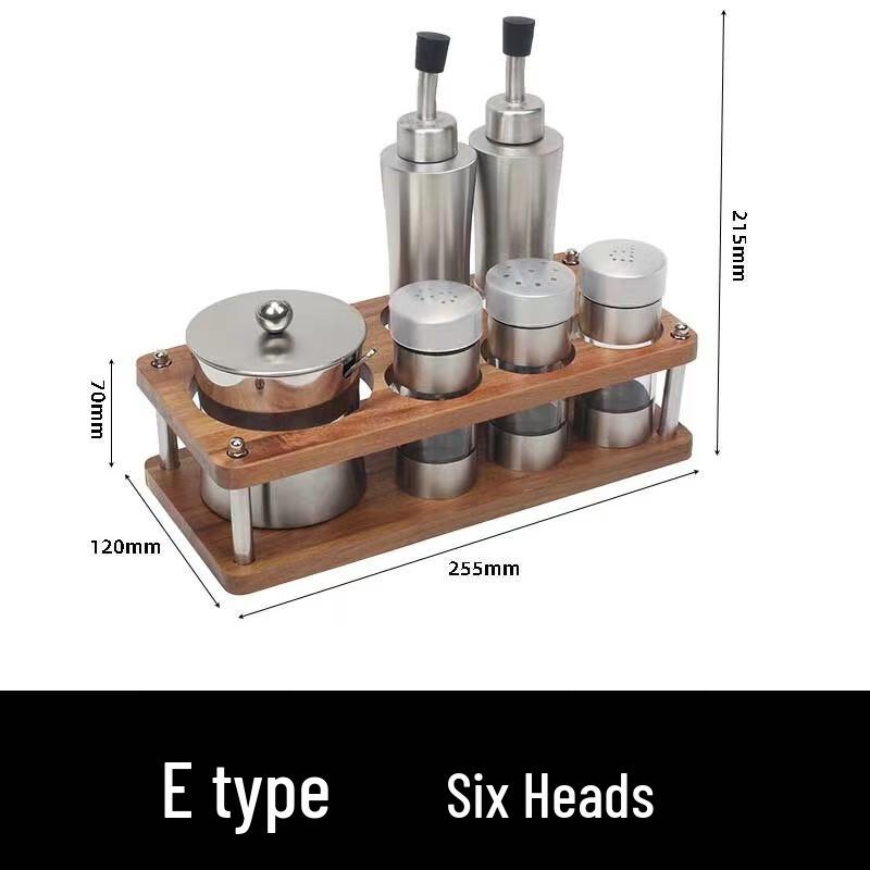 304 Stainless Steel 6-Piece Seasoning Jar Set
