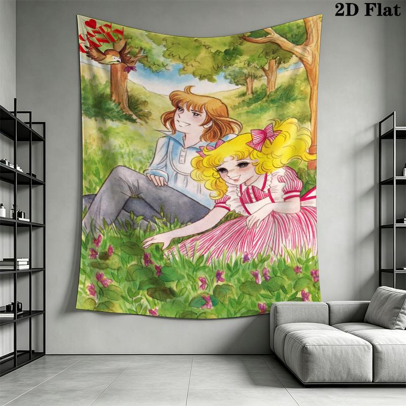 CANDY Wall Tapestry Aesthetic Wall Hanging Printed Fabric Blanket Decorative Tapestries for Bedroom Living Room Home Decor