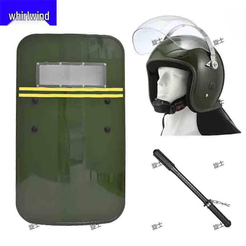 Military Green Anti-Riot Helmet Set with Face Shield