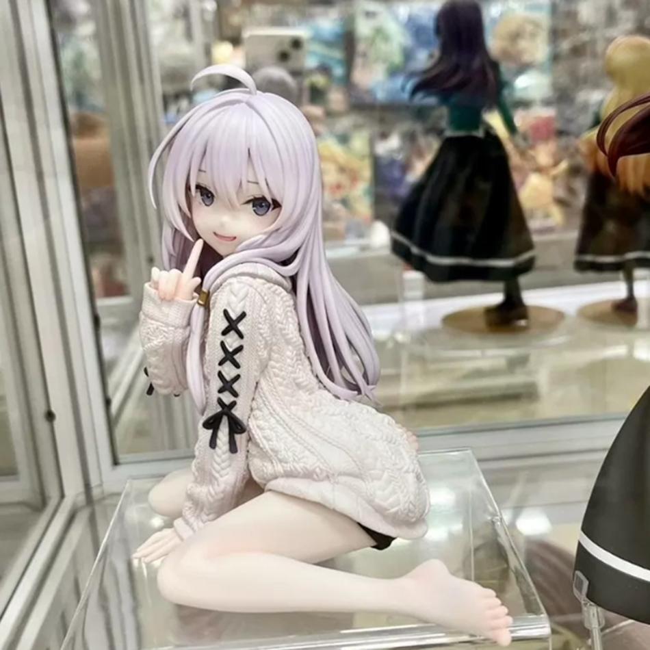 Gift The Journey of Elaina Anime Figure Knit Dress Witch Elaina Action Figure PVC Collection Model Doll Toys for Christmas Gifts