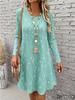 Spring And Autumn Women's Dresses Casual Round Neck Long Sleeve Wolf And Tiger Pattern Printed Loose Dress