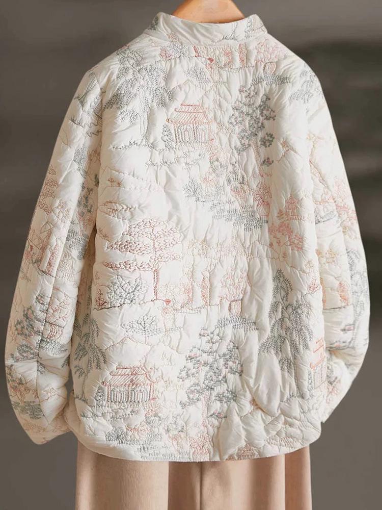 Damen Winterjacke aus hochwertiger bestickter Baumwolle - Chinesischer Stil, Kollektion 2025