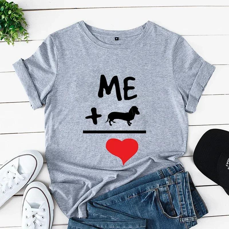 

Dog cartoon animal print Womens top retro clothing Womens short sleeved round neck Tshirt Womens Tshirt S