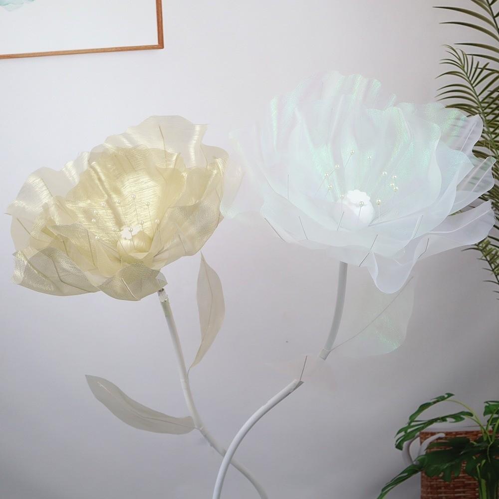 Simulation 3D Gauze Artificial Flower 50cm Big Giant Mesh Flower Hollow Silk Flower  Window Display