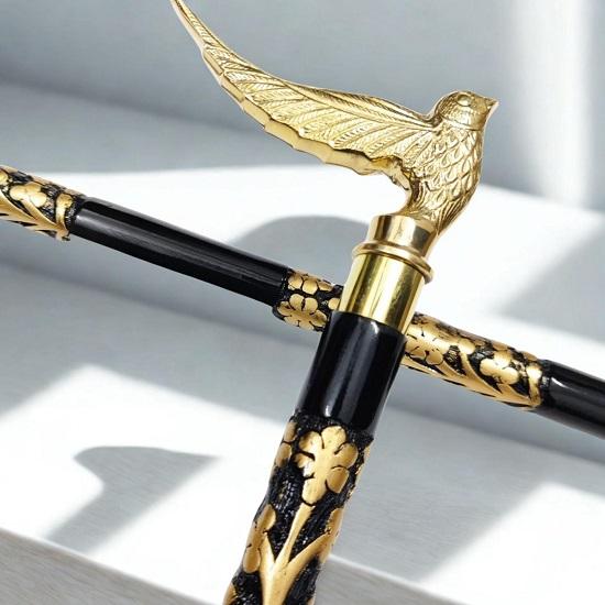 

Дизайнерская деревянная трость с латунной ручкой для мужчин и женщин, подарок