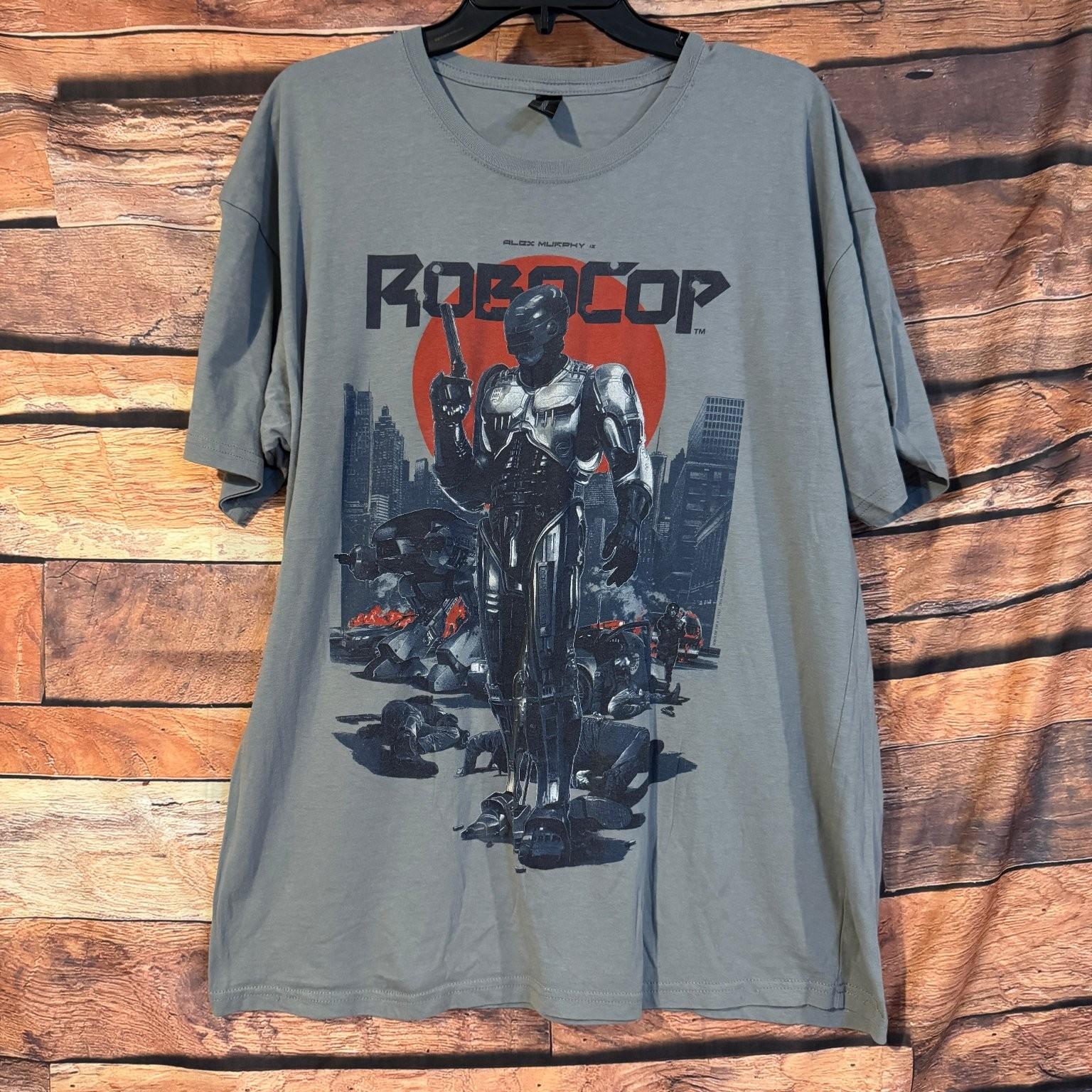 Robocop Alex Murphy Movie Mens XL Gray/Blue Loot Crate Exclusive Graphic Unisex T-Shirt XXXXL