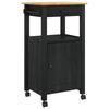 Kitchen Trolley MONZA Black 48 X 40 X 88.5 Cm Solid Pine Wood