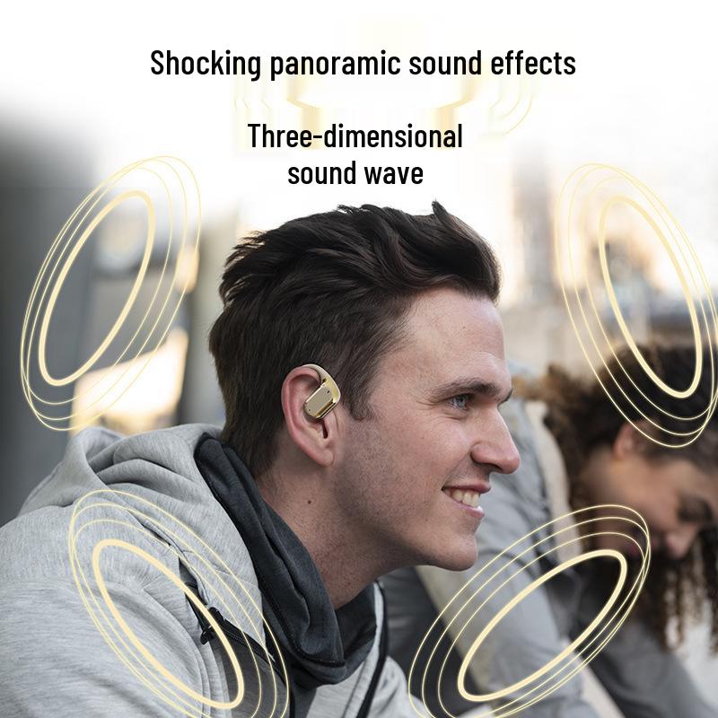 Q11 Ear-Hook Wireless Bluetooth Earbuds: Sporty, Non-In-Ear, Electroplated Finish, Digital Display, Long Battery Life