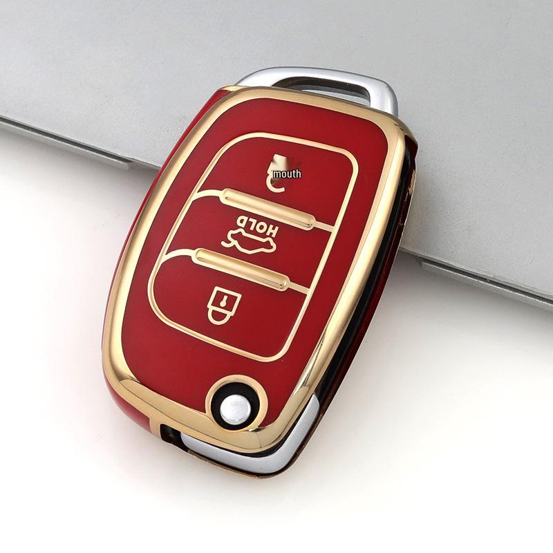 TPU Gold Edge Key Cover for Hyundai Elantra, Avante, Mistra, Tucson