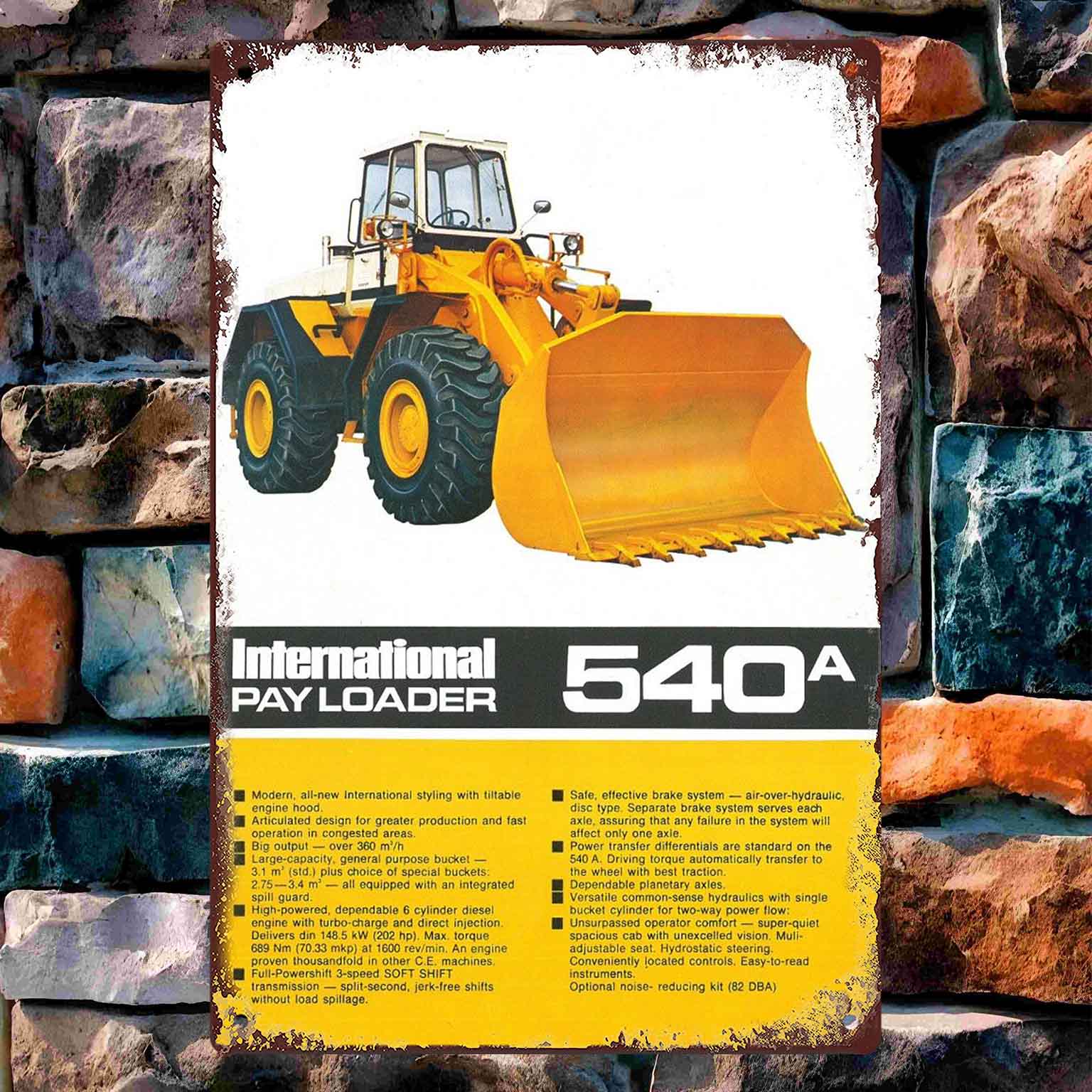 Bulldozer Pushing Heavy Mud In Wetland Vintage Metal Wall Sign Poster Decoration 20x30cm(7.8x11.8inch)