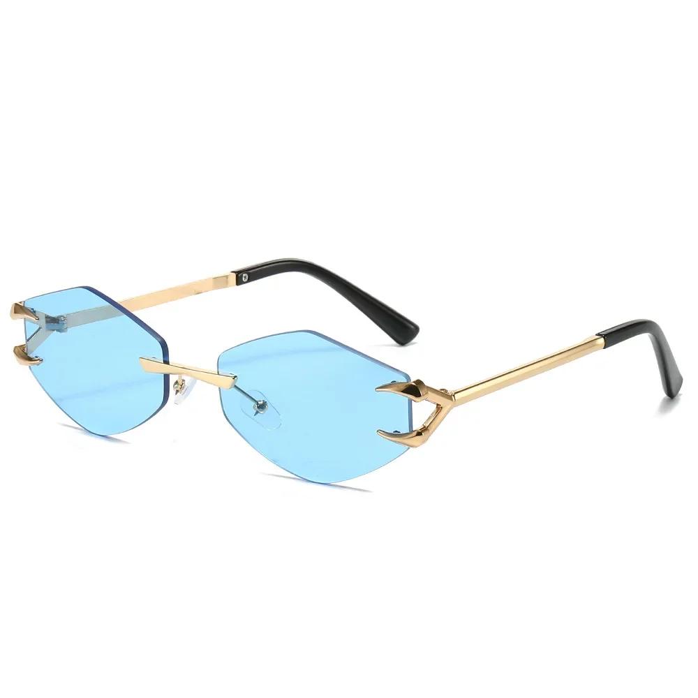 Frameless Hook Trendy Sunglasses Square Women Men Retro Sun Glasses Designer Eyewear UV400 Shades Oculos Female Gafas