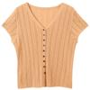 Women's V-neck Short Sleeve Lyocell Blend Knit Top