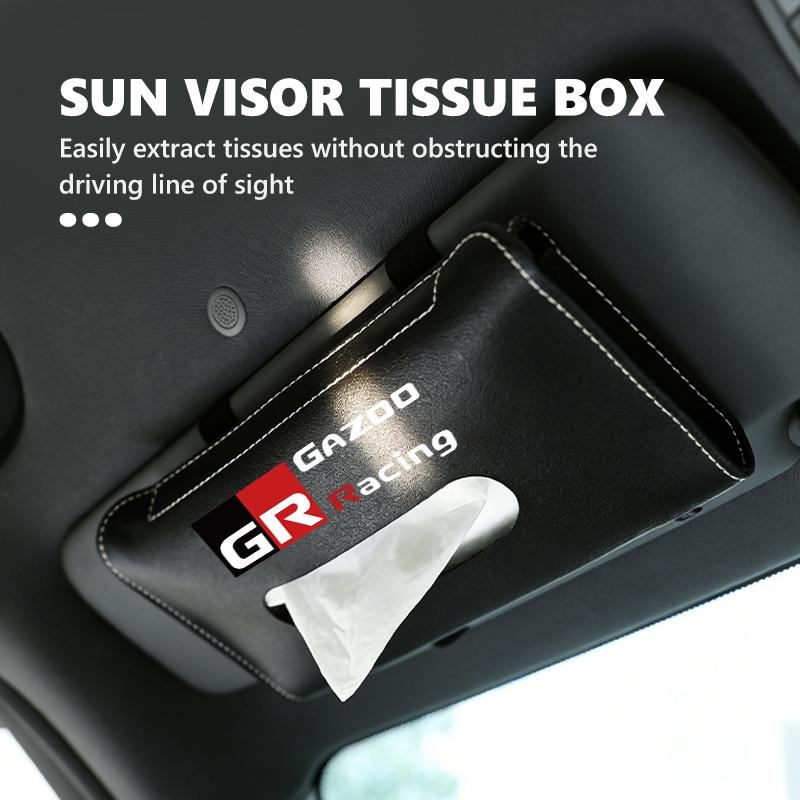 Car Sun Visor Tissue Box Hanging Napkin Storage Bag Accessories For S4 Crown Yaris Corolla Prius Auris GR Avalon GR Camry JH4