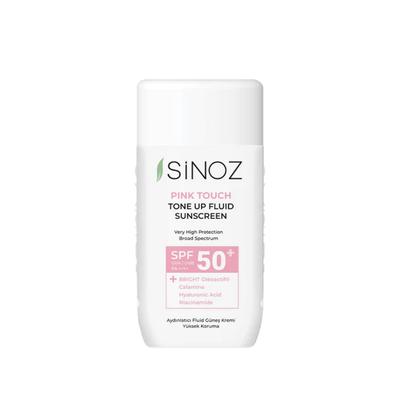 Sinoz - Pink Touch Tone Up Fluid Sunscreen SPF50+ / PA++++, 50 Ml - Sunscreen That Evens Out Skin Tone